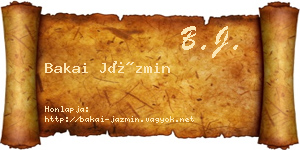 Bakai Jázmin névjegykártya